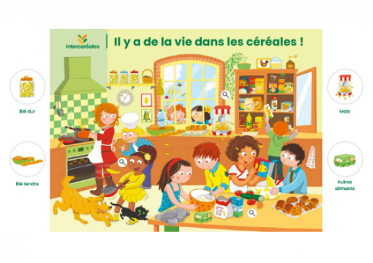 Le poster interactif des céréales à la cuisine Le poster interactif des céréales à la cuisine
